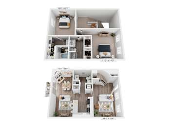 The Ralston Floorplan at Governor Square Apartments, Indiana, 46032