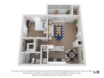 ONE BEDROOM Floor Plan at The Summit at Avent Ferry, Raleigh, NC, 27606