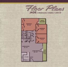 3 Bedroom 2 Bathroom Floor Plan at Gramercy, Carmel, Indiana