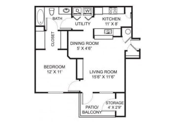 A1 Floor Plan at Steeplechase at Shiloh Crossing, Indiana, 46123