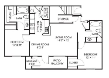 B2 Floor Plan at Steeplechase at Shiloh Crossing, Avon, IN