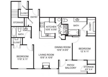 B3 Floor Plan at Steeplechase at Shiloh Crossing, Avon, 46123