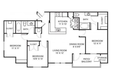 C1 Floor Plan at Steeplechase at Shiloh Crossing, Avon, Indiana