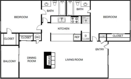2 bed 2 bath at Landmark at Lyncrest Reserve Apartments, Nashville, 37209