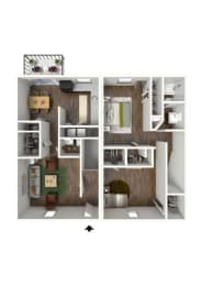 188 sq ft apartment floor plan at Elea Apartments in Marietta, GA