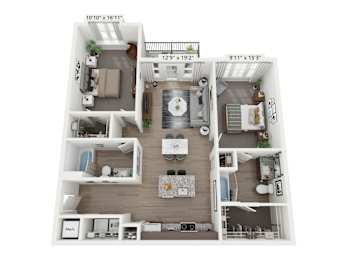 B1c_Clay Floor Plan at Plat 4 at Research Triangle, Durham, NC