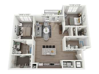 B2a_Evergreen Floor Plan  at Plat 4 at Research Triangle, North Carolina, 27703