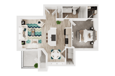 One bedroom floor plan at SPENCER PLACE, POST FALLS, 83854