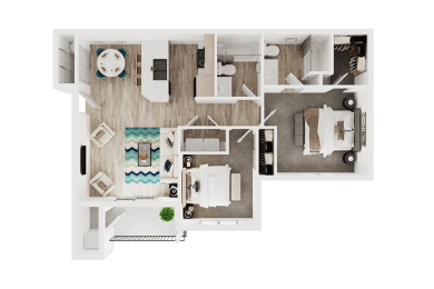 Two bedroom floor plan  at SPENCER PLACE, POST FALLS, ID