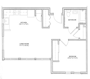1 Bedroom 1 Bath Floor Plan at Bridge Meadows Beaverton 55+, Oregon