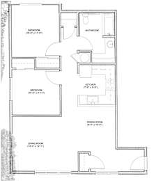 2 Bed 1 Bath Floor Plan at Bridge Meadows Beaverton 55+, Beaverton, OR