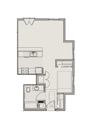 Bell Tower at Old Town Square 2D studio floor plan