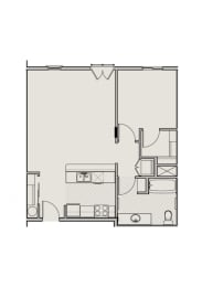 Bell Tower at Old Town Square 2D 1 bedroom floor plan