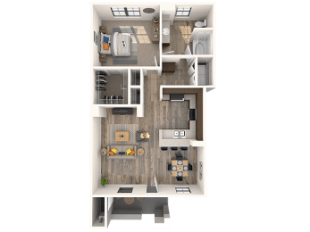Belmont Floor Plan at EVERETT APARTMENT HOMES, Las Vegas, NV