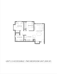 2Bedroom Floor Plan at Bridge Meadows Redmond Apartments, Oregon, 97756