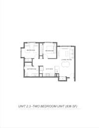 2Bed Floor Plan at Bridge Meadows Redmond Apartments, Redmond, 97756