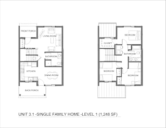 Single Family Home Floor Plan at Bridge Meadows Redmond Apartments, Redmond, OR, 97756