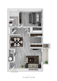 1Bed 1Bath Floor Plan at Jolt Apartments, Nevada