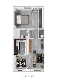 1Bed 1Bath Floor Plan at Dash Apartments, Nevada