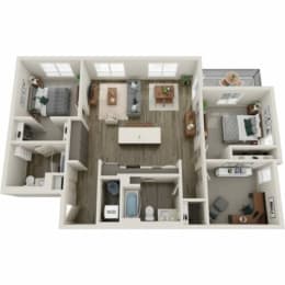 a floor plan of a 3 bedroom apartment at Westlook, Reno, NV