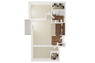 Two bedroom 2 bath floor plan A at TRADITIONS AT LAFAYETTE Apartments, Colorado