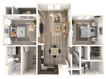 2 bed 2 bath A at THE SOLANA APARTMENT HOMES, Las Vegas, NV, 89148