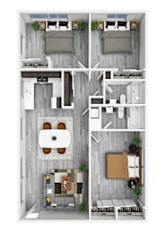 Flux Floor Plan at Zoom Apartments, Las Vegas