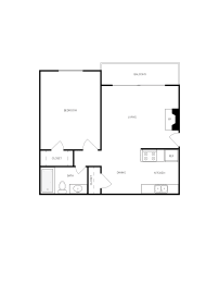 1x1 Harvard Floor Plan, Park Capitol Apartments for rent in Salt Lake City, Utah