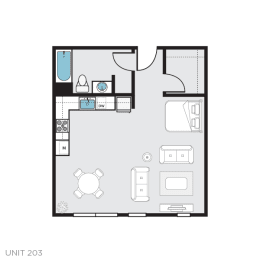 Market at the Club Apartments 203 ST  553 Sqft floor plan