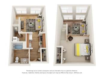 Market Drive Floor Plan at Fairview Village Apartments, Fairview, 97024