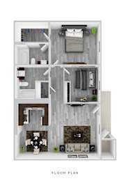2Bed 2Bath Floor Plan at Zoom Apartments, Las Vegas, Nevada