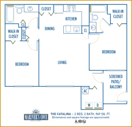 Mariner's Cove 2 bedroom 2D floor plan