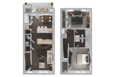 2Bed 2Bath Townhome Floor Plan at THE PALMS AT VERO BEACH, VERO BEACH