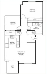 the plan of the floor plan of a small house at Troutdale Terrace, Oregon