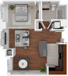 Unit-8 one bedroom floor plan