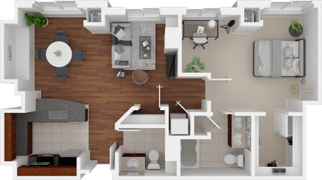 Unit-9 one bedroom floor plan