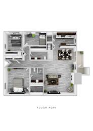 3B 2B Floor Plan at Jolt Apartments, Nevada, 89119
