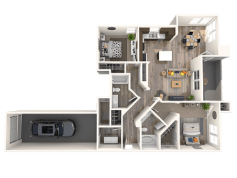 2 bed 2 bath C at THE SOLANA APARTMENT HOMES, Las Vegas, 89148