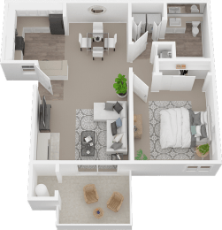 One Bedroom floor plan Sutter Ridge Apartments l Rocklin Ca 95677