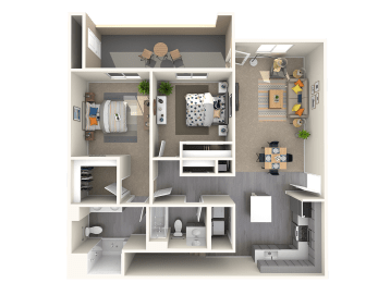 Two bedroom floor plan 1166 square feet