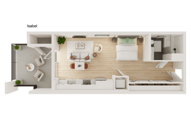 Studio 1 bath A Floor Plan at Luella, Sacramento, CA, 95811