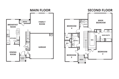 a floor plan of a house with two floors and a second floor with a bedroom