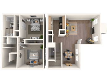 Whitney Manor Apartments in Gretna, LA photo of two bedroom townhouse floorplan