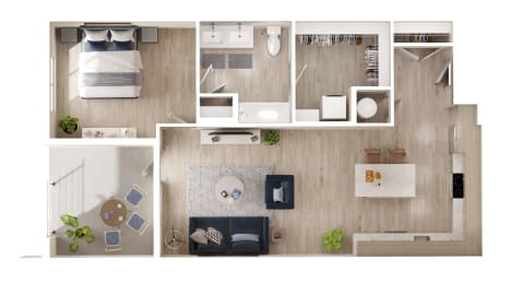 a floor plan of a 1 bedroom apartment at the crossings at white marsh apartments in white marsh