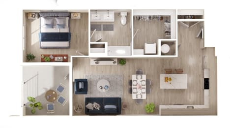a 1 bedroom floor plan | the ridge at san diego