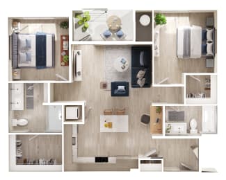 a floor plan of a 1 bedroom apartment at the crossings at white marsh apartments in white marsh