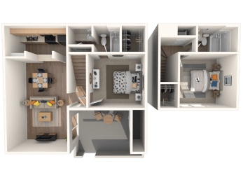 NC_Charlotte_HuntersPointe__TwoBedroomGarden_Loft_FloorPlan.