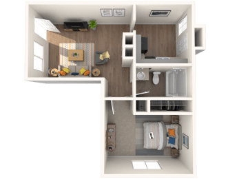 Amber Grove Apartments in Marietta Georgia photo of a floor plan of a 1 bedroom apartment