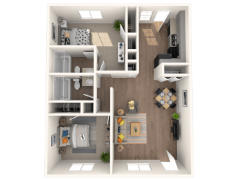 Amber Grove Apartments in Marietta Georgia photo of a two bedroom two bathroom floorplan