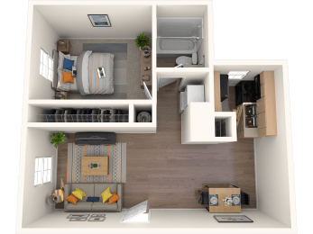 Derby Park Apartments 1b1b floor plans
